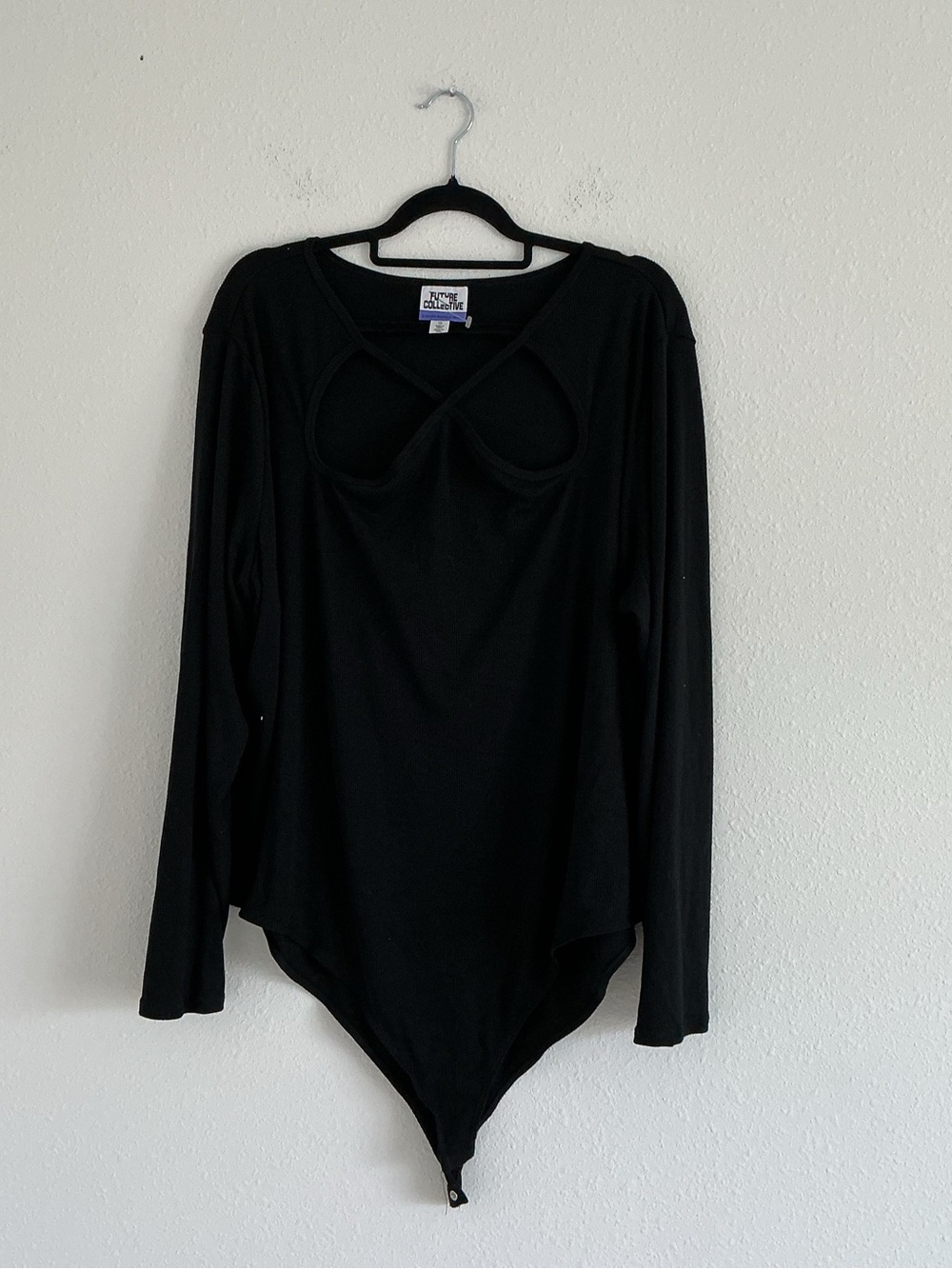 Long Sleeve Black Cutout Front Bodysuit by Free People